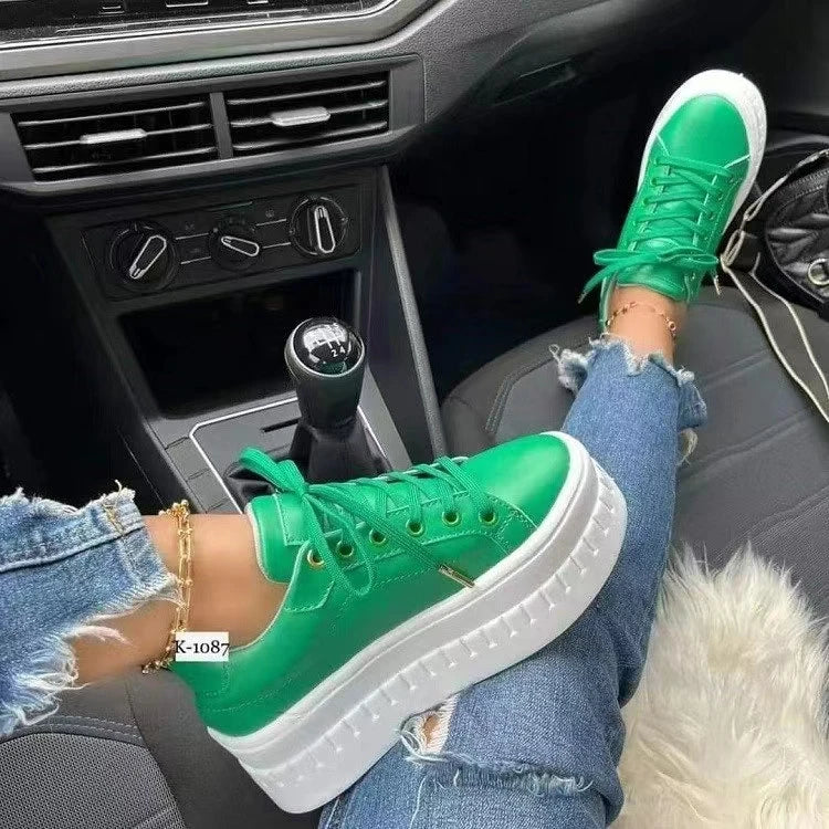 2025 High Quality Women's Casual Running Sneakers Thick Soled Fashionable Walking Shoes for Summer PU Insole