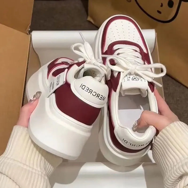 2025 Spring White Platform Sneakers