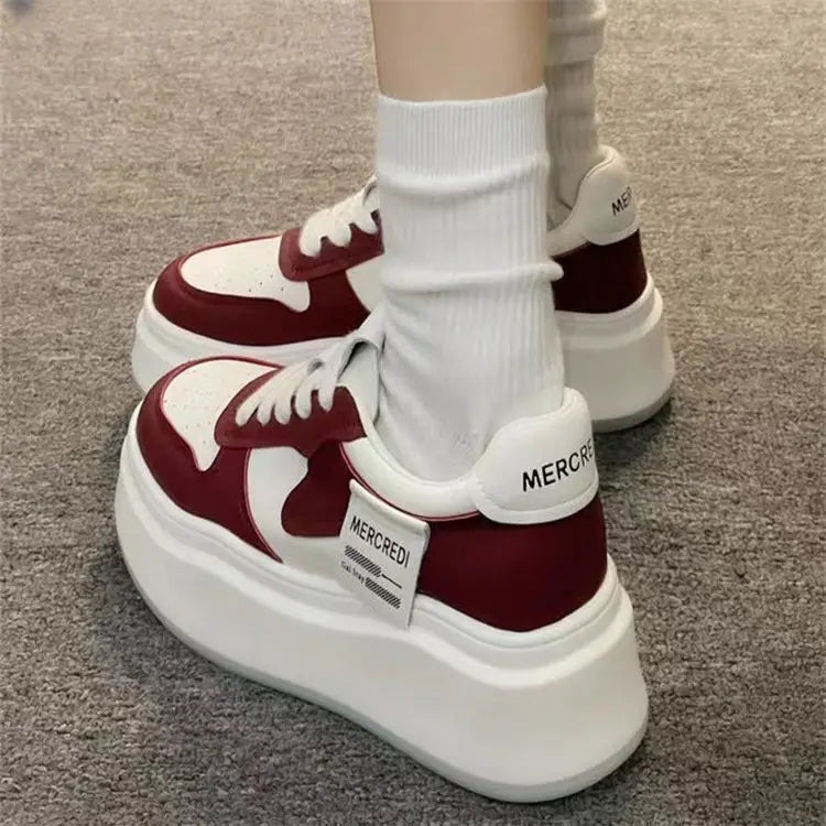2025 Spring White Platform Sneakers