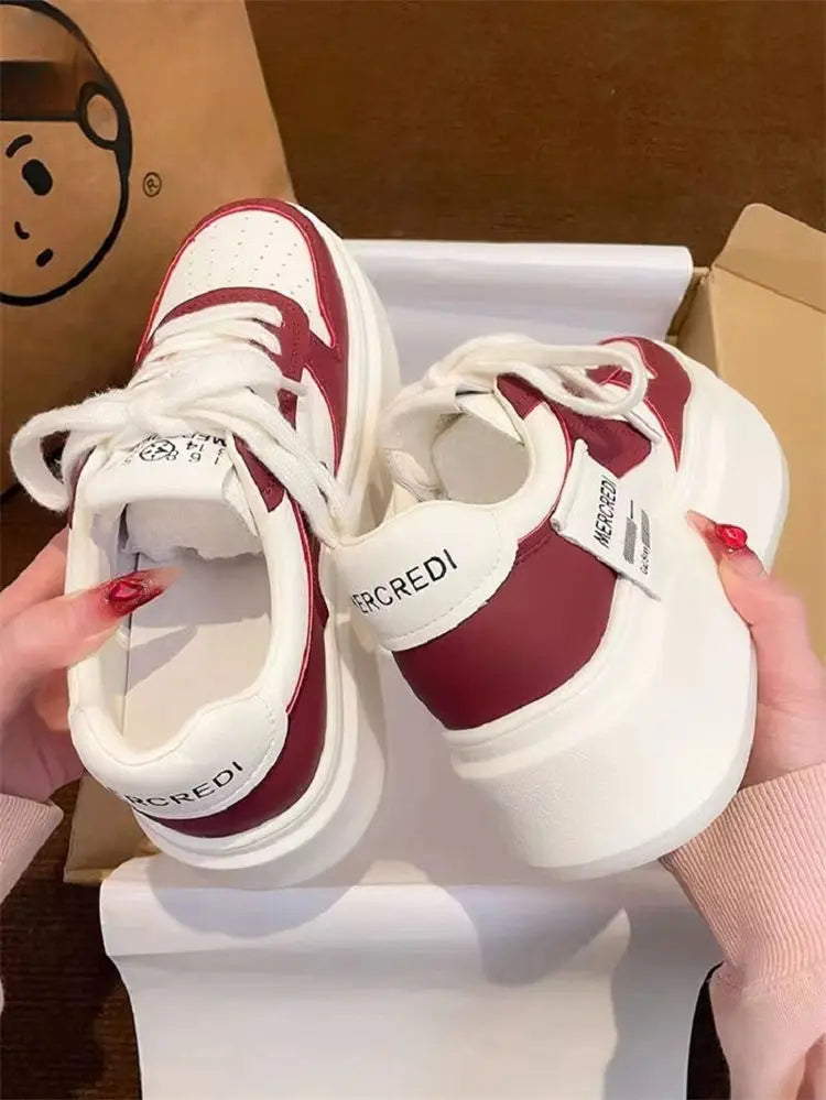 2025 Spring White Platform Sneakers