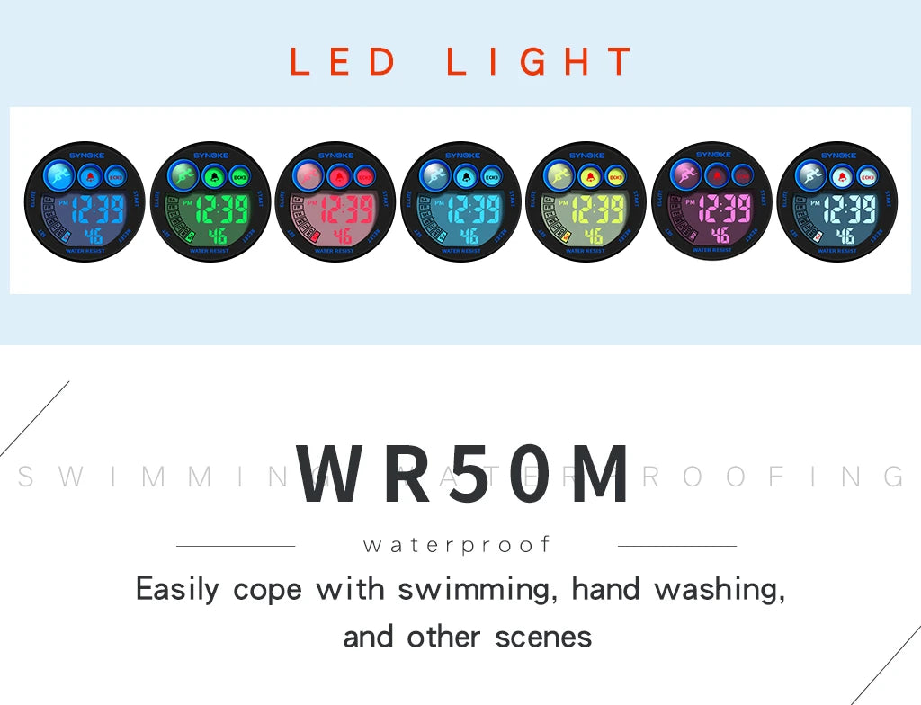 Waterproof Sport Children Watch, LED Digital Kids Watches, Luxury Electronic Watch for Kids Children Boys Girls Gifts