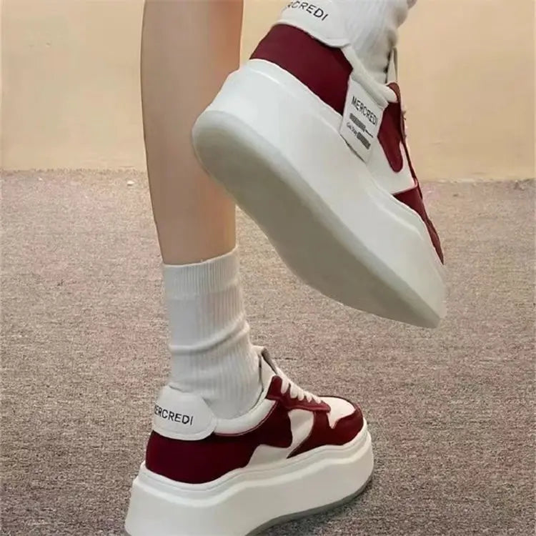 2025 Spring White Platform Sneakers