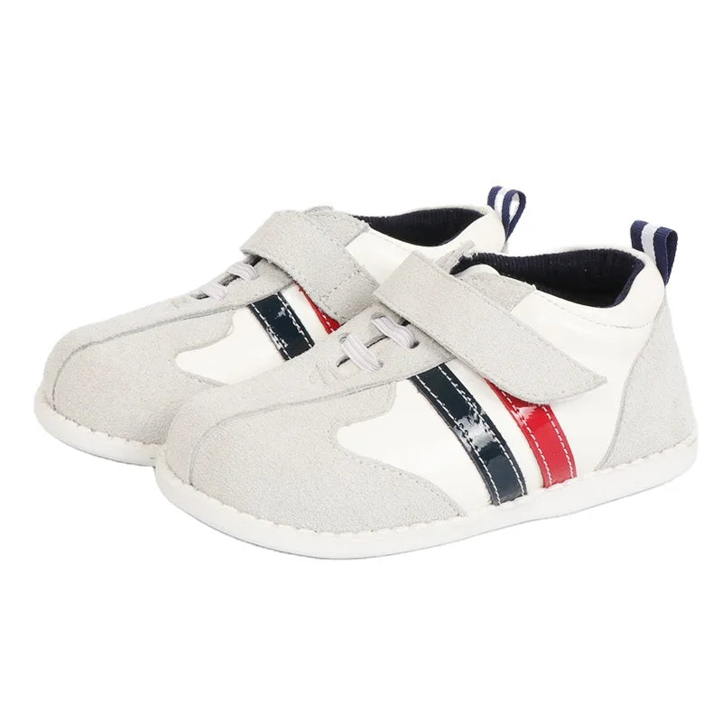 TipsieToes Manufacturer Stock Low Price Real Leather White School Casual Flat Sneaker for Little Boy Girl Kids Teenagers2022