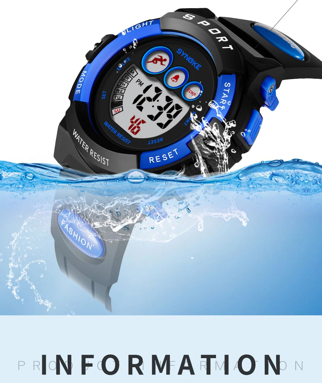 Waterproof Sport Children Watch, LED Digital Kids Watches, Luxury Electronic Watch for Kids Children Boys Girls Gifts