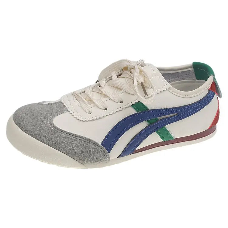 Dexun Women's White Lace-up Sneakers 2025 New Fashion Trend Autumn Flat Sports Casual Board Shoes Forrest Gump