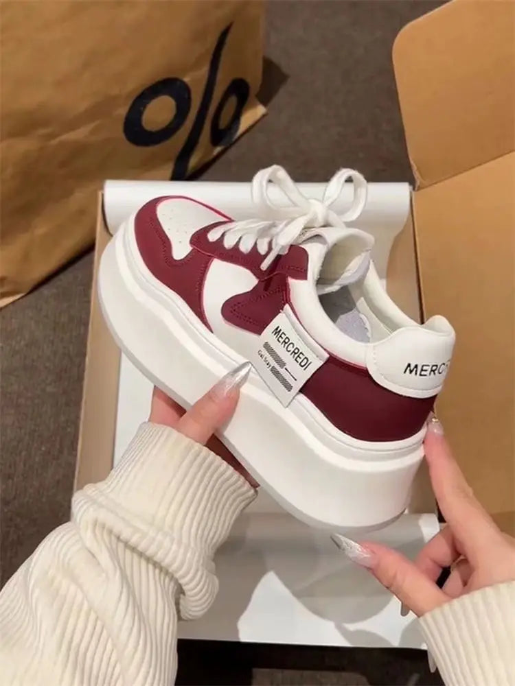 2025 Spring White Platform Sneakers