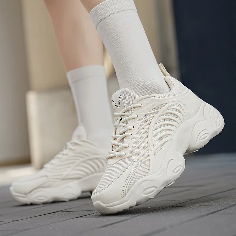 Customize Men Fashion Casual Sneakers Beige Black Blank Keel Design Mesh Breathable Running Walking Shoes for Women