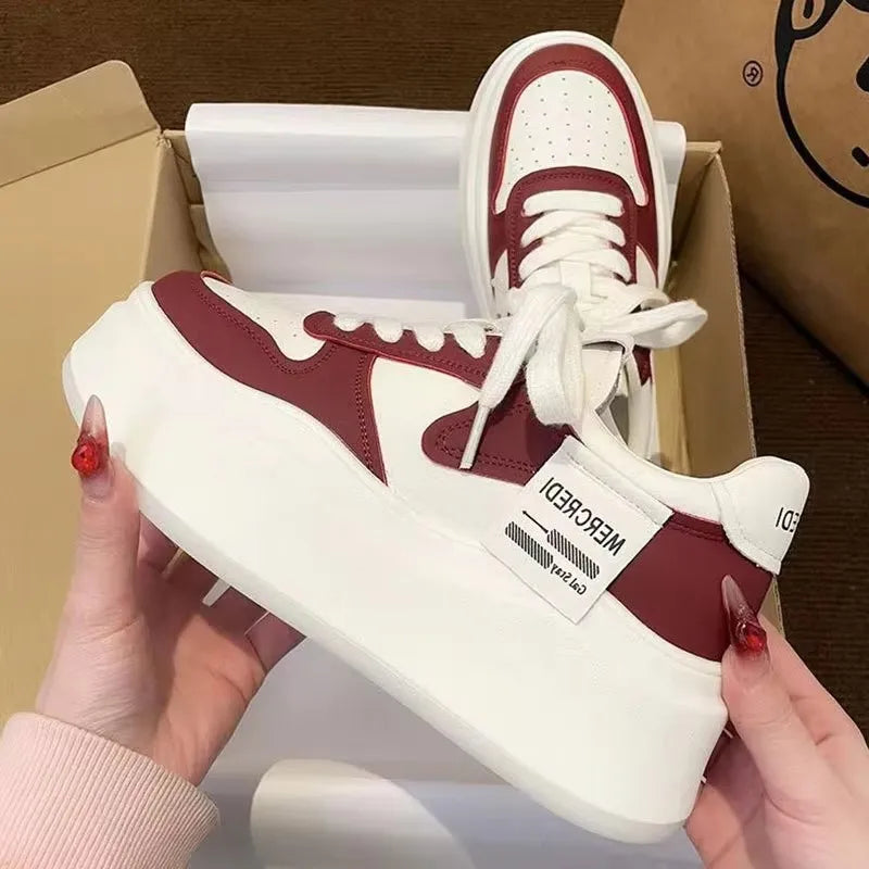 2025 Spring White Platform Sneakers