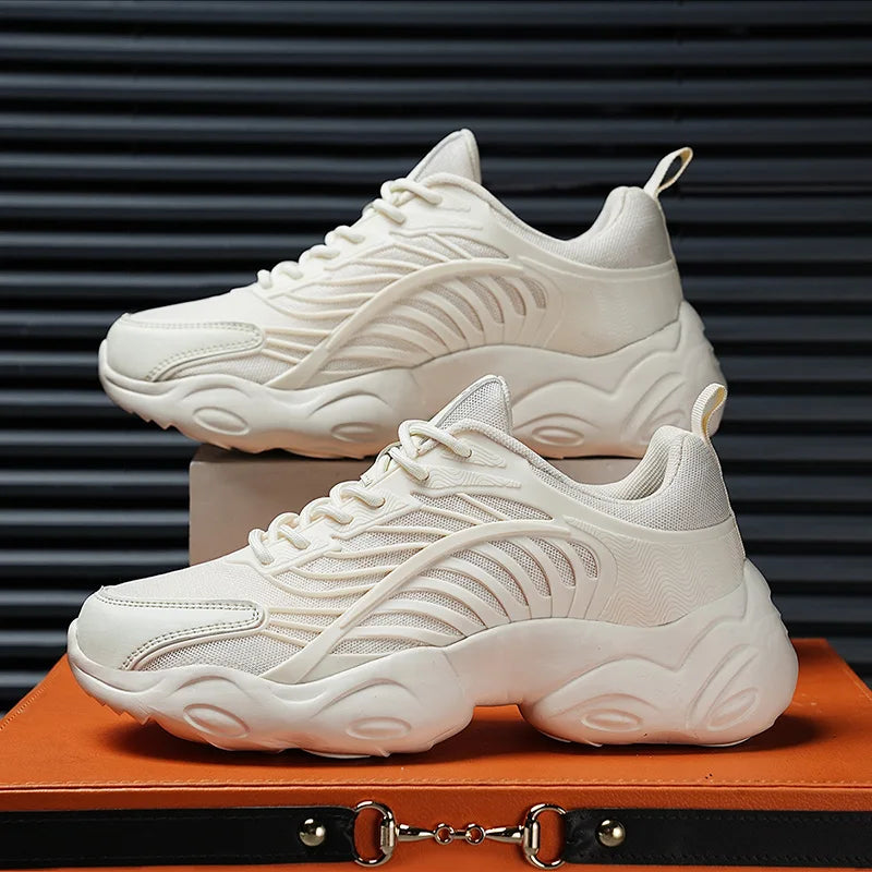 Customize Men Fashion Casual Sneakers Beige Black Blank Keel Design Mesh Breathable Running Walking Shoes for Women