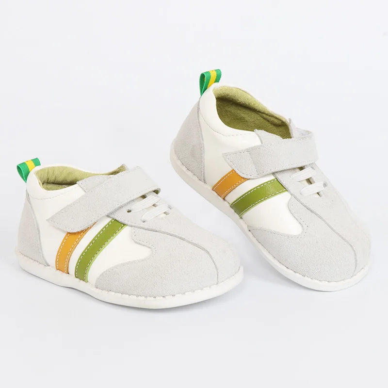 TipsieToes Manufacturer Stock Low Price Real Leather White School Casual Flat Sneaker for Little Boy Girl Kids Teenagers2022