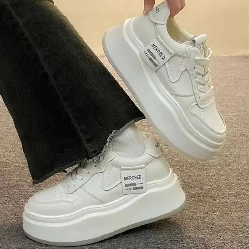 2025 Spring White Platform Sneakers