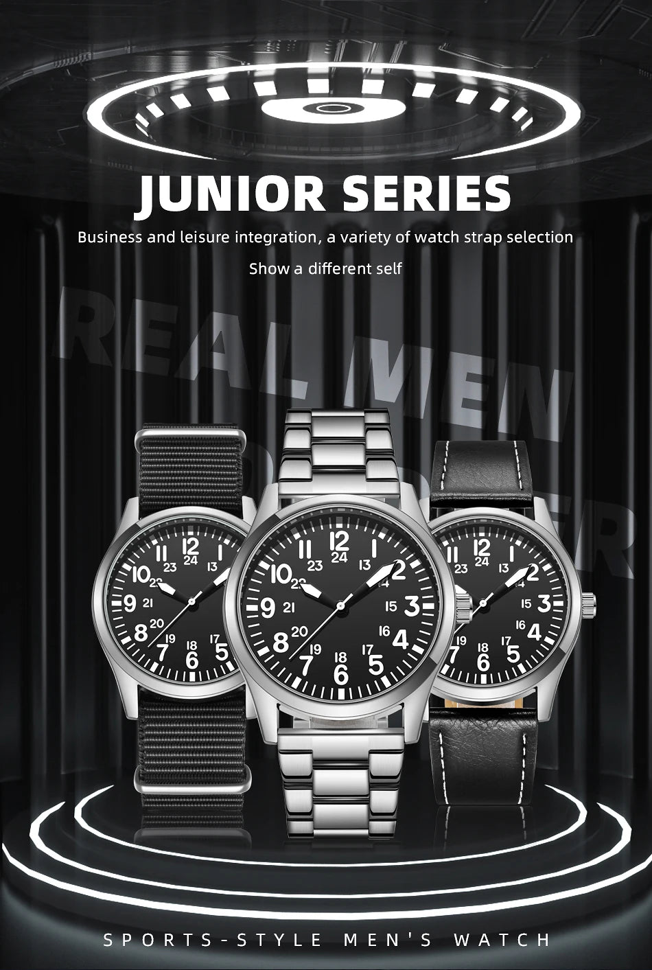 Field Watch with Steel Band, Easy Reading, Japan Movement