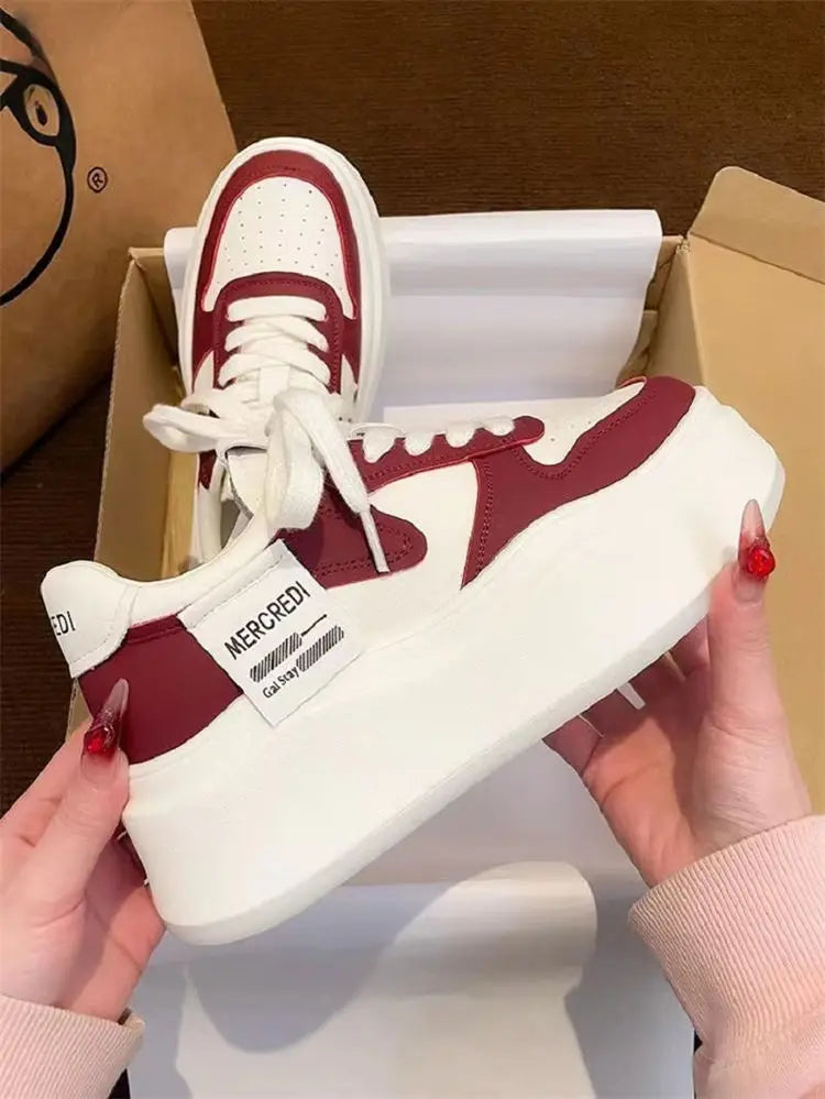 2025 Spring White Platform Sneakers