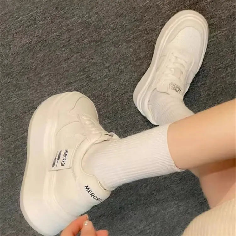 2025 Spring White Platform Sneakers