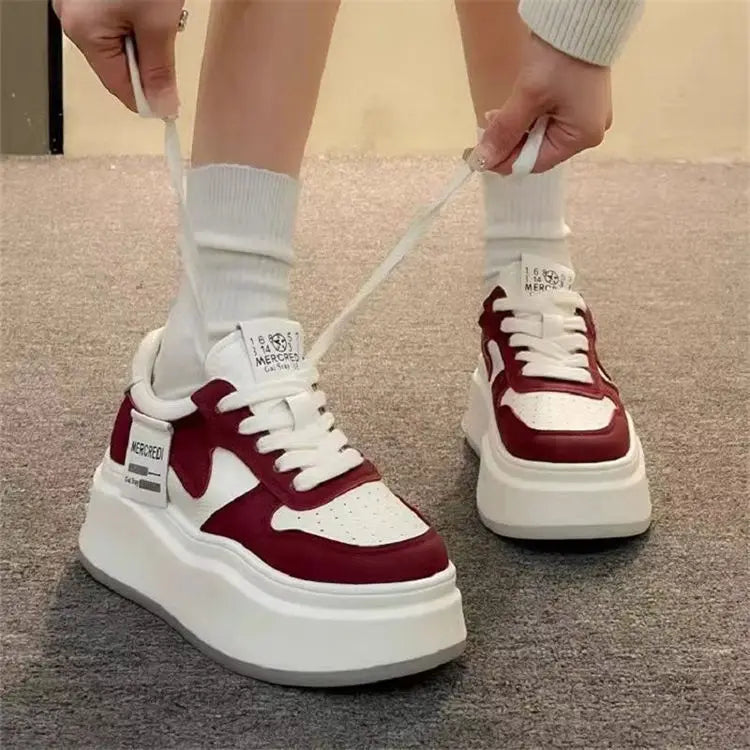 2025 Spring White Platform Sneakers