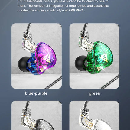 QKZ AK6 Pro Earphone Detachable Wired Headphones with Mic Noice Cancelling Headset Gamer Musician Monitor Earbuds For Xiaomi