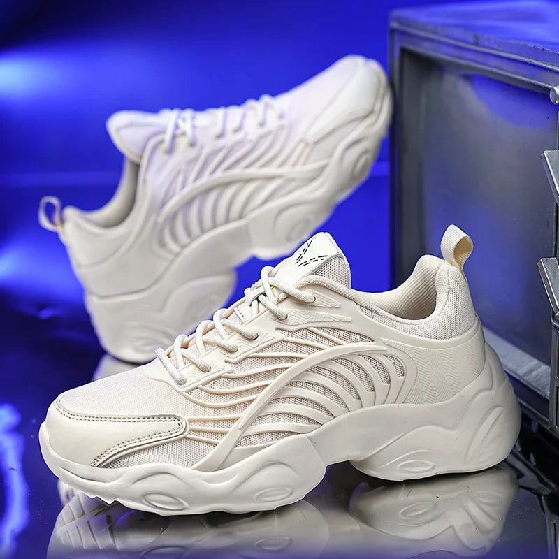 Customize Men Fashion Casual Sneakers Beige Black Blank Keel Design Mesh Breathable Running Walking Shoes for Women