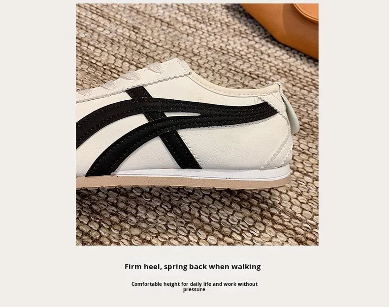 Dexun Women's White Lace-up Sneakers 2025 New Fashion Trend Autumn Flat Sports Casual Board Shoes Forrest Gump