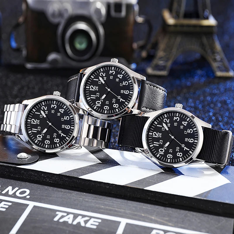 Field Watch with Steel Band, Easy Reading, Japan Movement