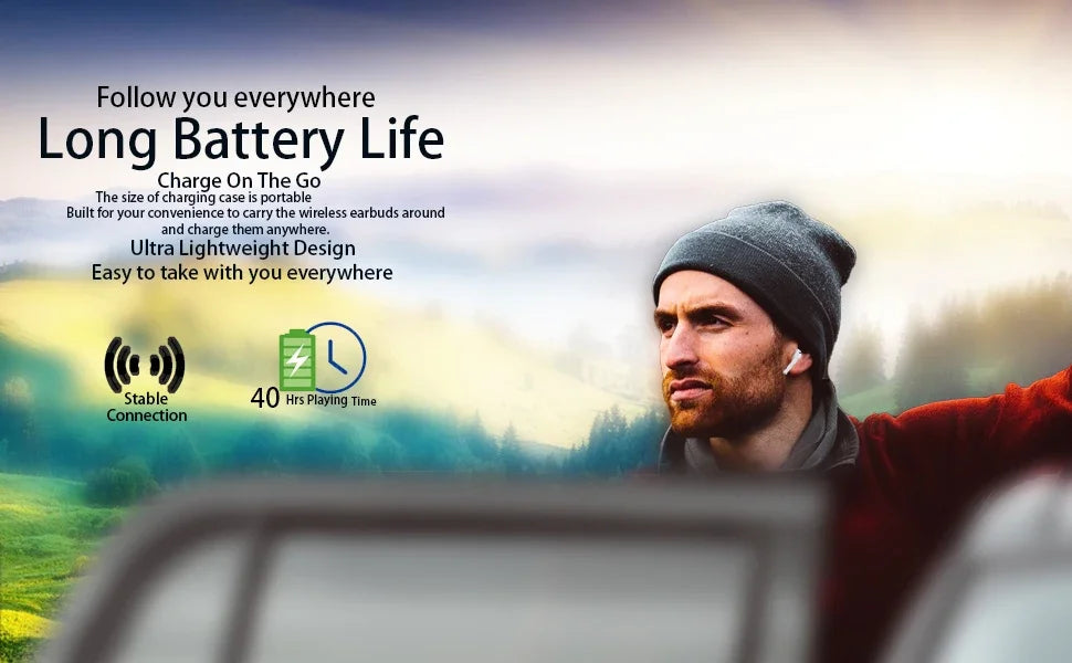 Original New True Wireless, bluetooth Earphones HiFi stereo, earbuds low latency headset for, Workout Running Sports gaming