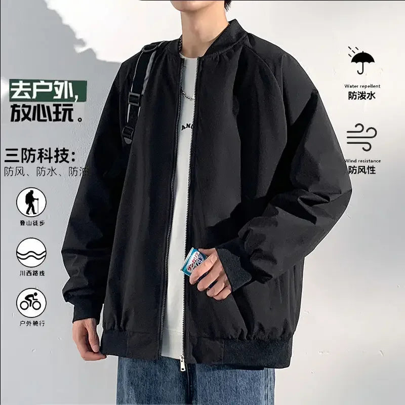 Men’s Casual Zipper Jacket – Spring & Autumn Lightweight Coat