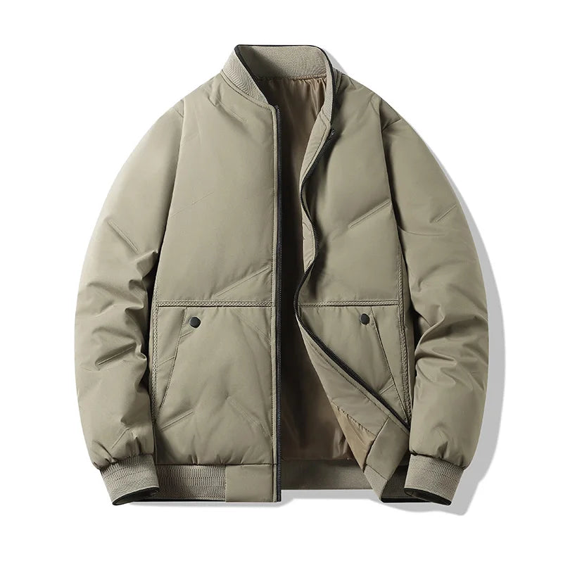 Men’s Casual Polyester Jacket – Daily Autumn & Winter Outerwear with Zipper