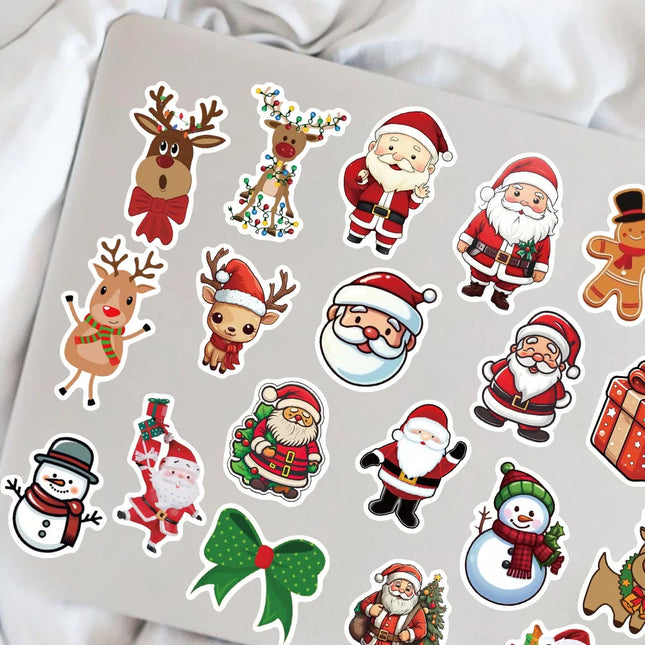 50PCS Cartoon Christmas Art, Aesthetic Stickers Pack for Kids Toy Diary, mobile, leptop sticker