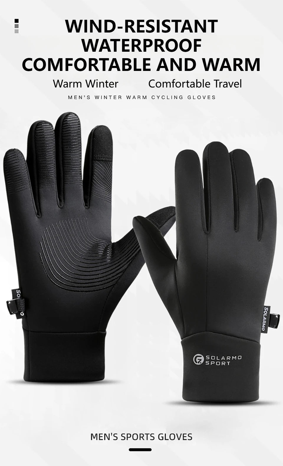 Men’s Waterproof Windproof Winter Touch Screen Gloves