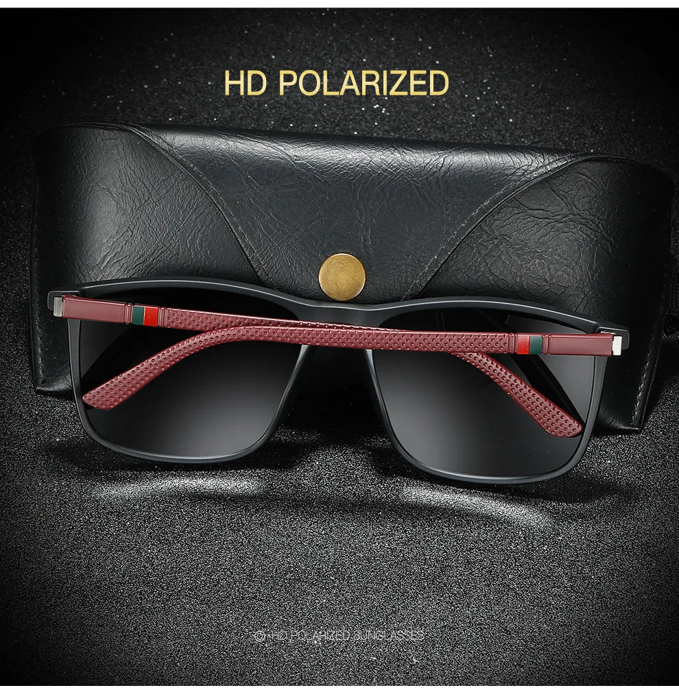 Sports Sunglasses for Men, Polarized Comfortable Wear Square Sun Glasses, Male Light Weight Eyewear Accessory with Origina UV400