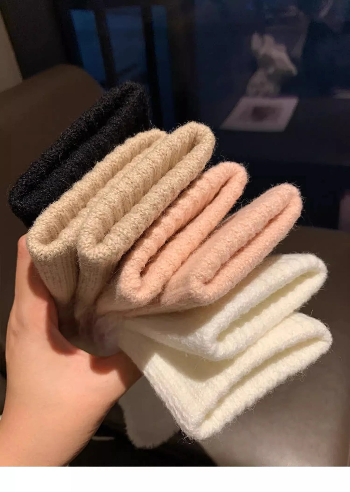 Women’s Winter Plush Half-Finger Gloves – Soft Warm Knitted Fingerless Gloves