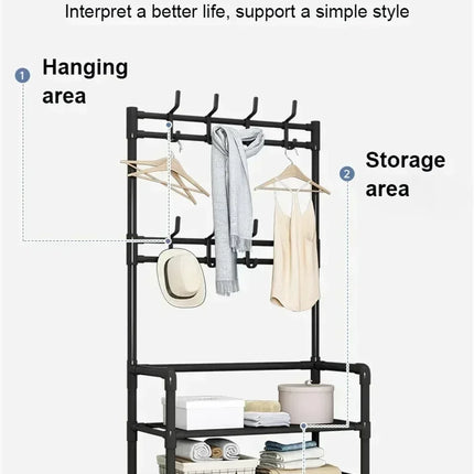 Multi-Layer Shoe and Hat Rack Household Multifunctional Shoes Racks Floor Standing Dormitory Floor Standing Sneaker Coat Cabinet