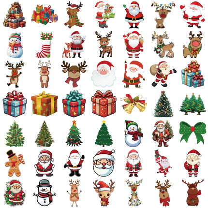 50PCS Cartoon Christmas Art, Aesthetic Stickers Pack for Kids Toy Diary, mobile, leptop sticker