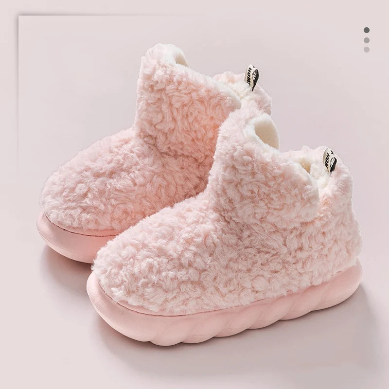 Women’s Winter Warm Cotton Slippers – Plush Lined Indoor/Outdoor Slip-On Home Shoes