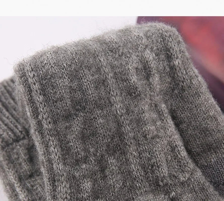 Half-Finger Alpaca Wool Gloves for Men – Warm Winter Knitted