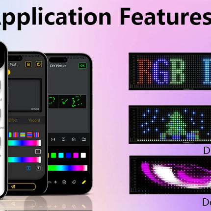 LED Matrix Pixel Panel, Scrolling Bright Advertising LED Signs, Flexible USB 5V LED Car Sign Bluetooth App Control