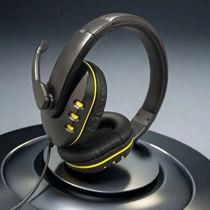 7260 Wired Headphones with Microphone，Suitable for work meetings、Study Recording、Entertainment Games，Compatible：PS4/PS5/Xbox One