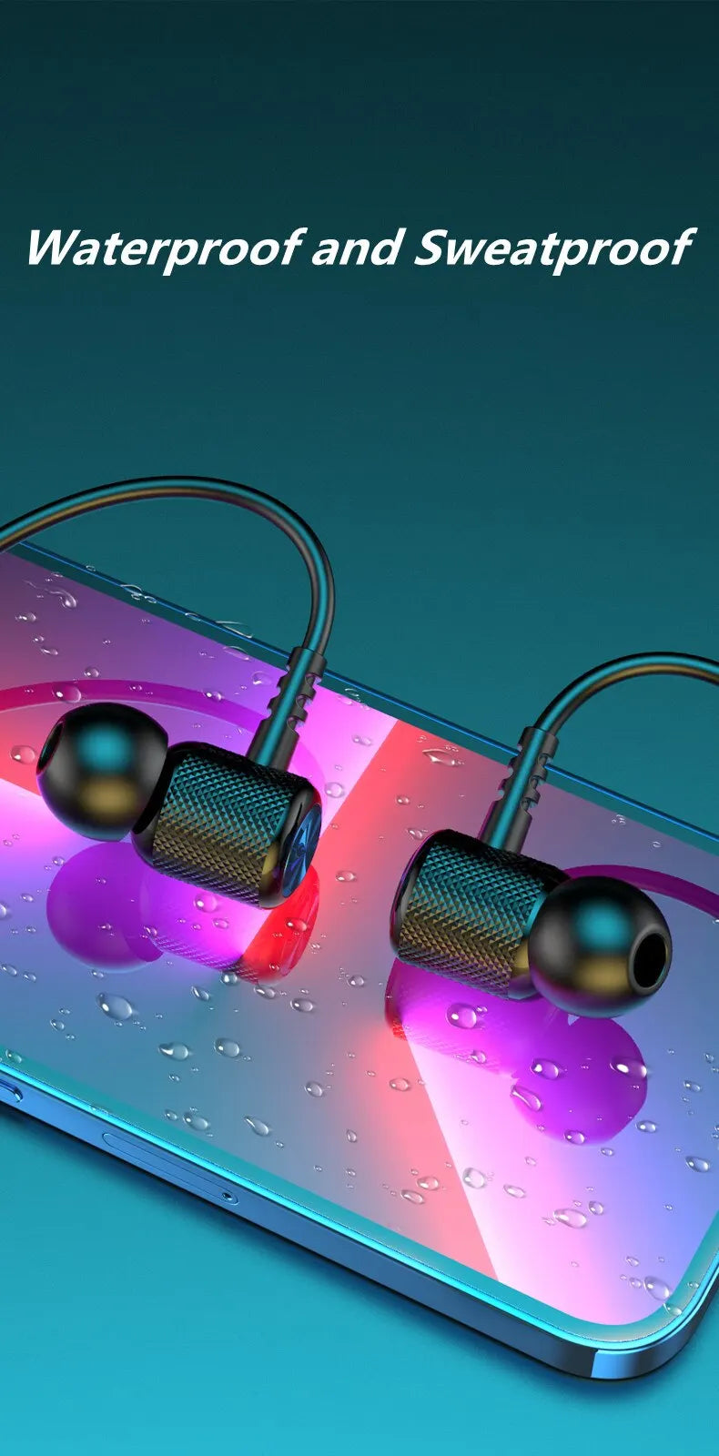 Wireless Headphones Bluetooth 5.0, Neckband Earphones Silicone Hifi, 9D Stereo Sports Headset Halter, Waterproof Magnetic Earbuds