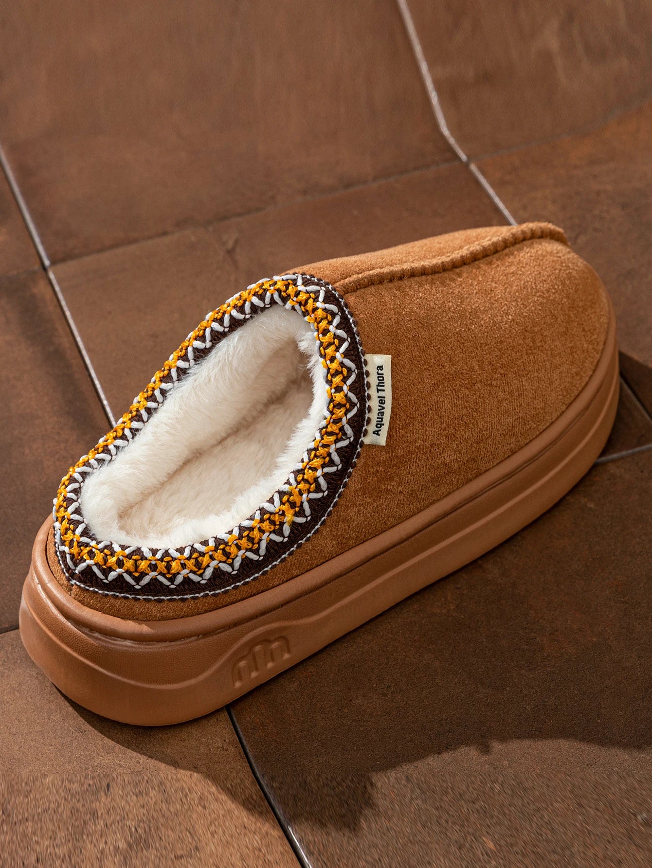 Women’s Winter Corduroy Plush Slippers – Warm Indoor Slip-On Home Shoes