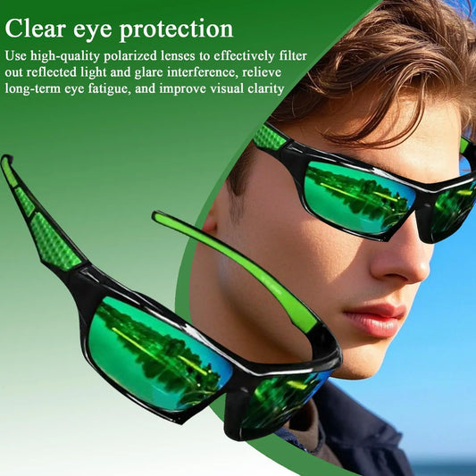 Mens Sun Glasses, Lightweight Sun Glasses, Polarized Sunglasses, Comfortable Lightweight Frame Sport Eyeglasses for Driving Fishing