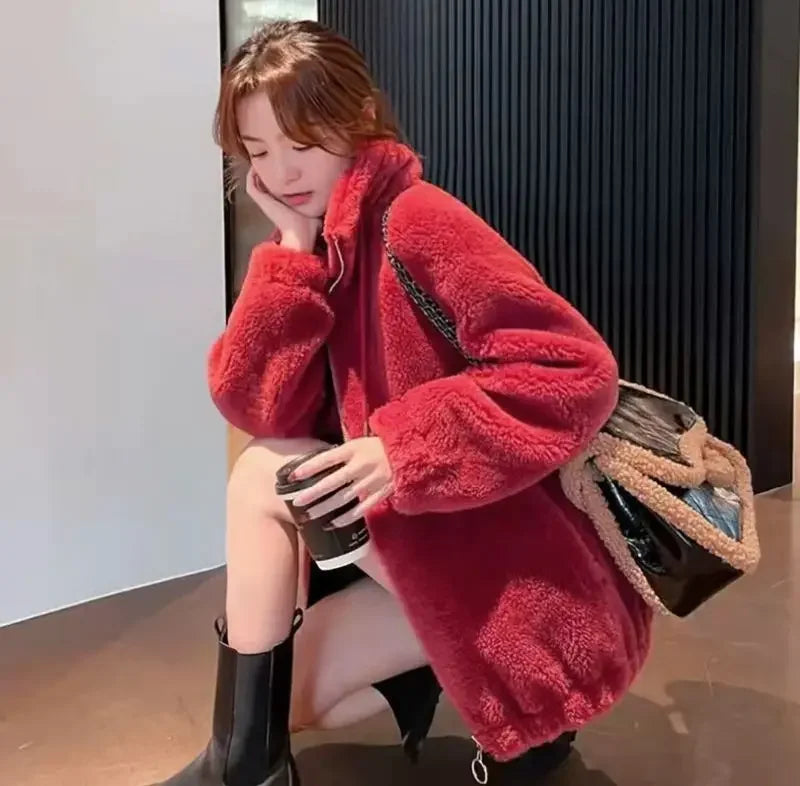 Women’s Casual Jacket – Autumn/Winter 2024, Stand Collar Zipper Coat