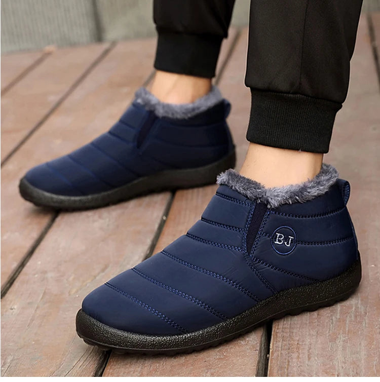 HAJINK Men Winter Sneakers – Waterproof Plush Casual Shoes, Lightweight & Warm