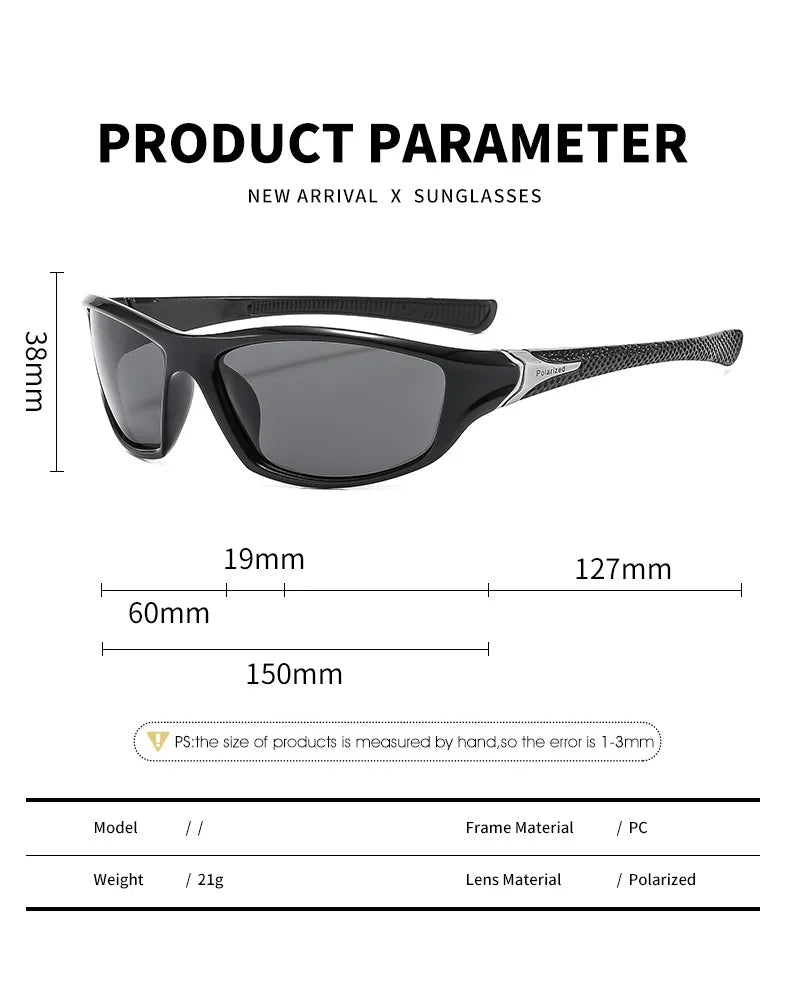 Fashion Sports Polarized Sunglasses, Men Women Fishing Hiking, Running, Cycling Mountaineering, Sport Man Sun Glasses UV400 Eyewear