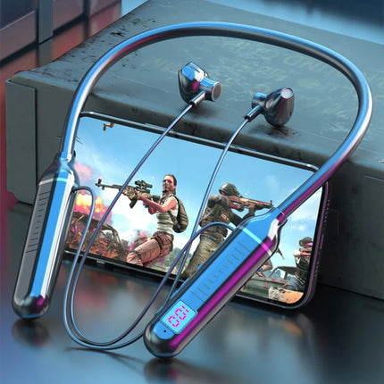 Wireless Earphones 5.3 Neckband Headphones Gaming LED Display Stereo Sports Headset Halter Waterproof Magnetic Earbuds