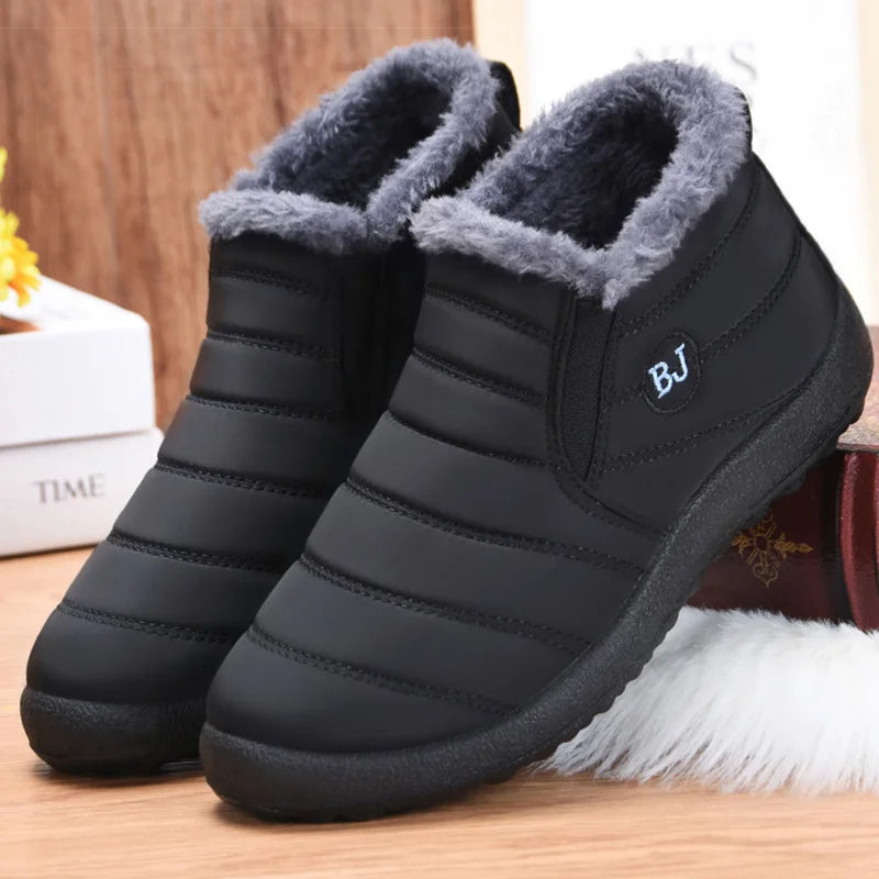 HAJINK Men Winter Sneakers – Waterproof Plush Casual Shoes, Lightweight & Warm