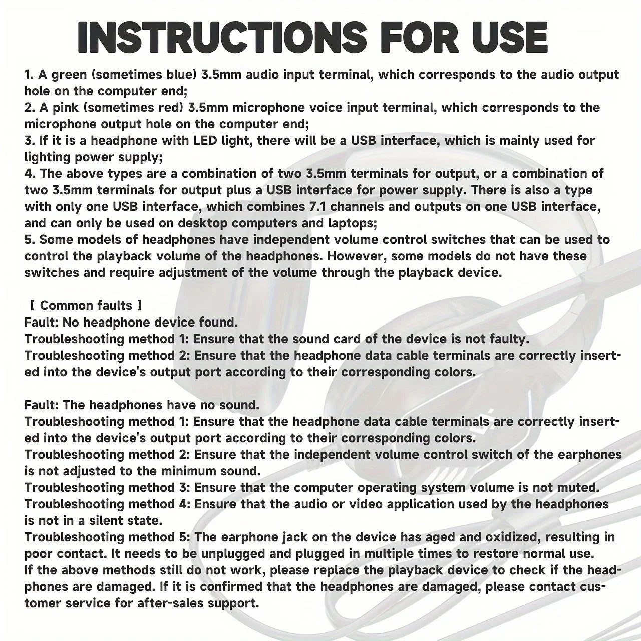 7260 Wired Headphones with, Microphone，Suitable for work, meetings、Study Recording、Entertainment Games，Compatible：PS4/PS5/Xbox One