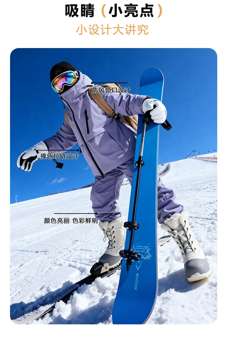 Children's Skiing Wear,Top+Bottom Winter Boys Snowboarding Suit,Girls Ski Suits,Windproof Waterproof Kids Ski Jacket Snow Pants