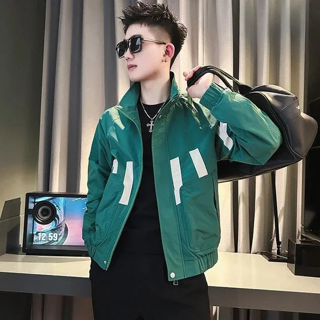 Men’s Safari Style Jacket – Autumn/Winter 2024, Stand Collar Zipper