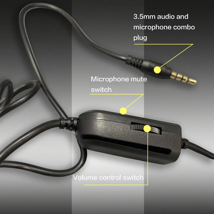 7260 Wired Headphones with Microphone，Suitable for work meetings、Study Recording、Entertainment Games，Compatible：PS4/PS5/Xbox One