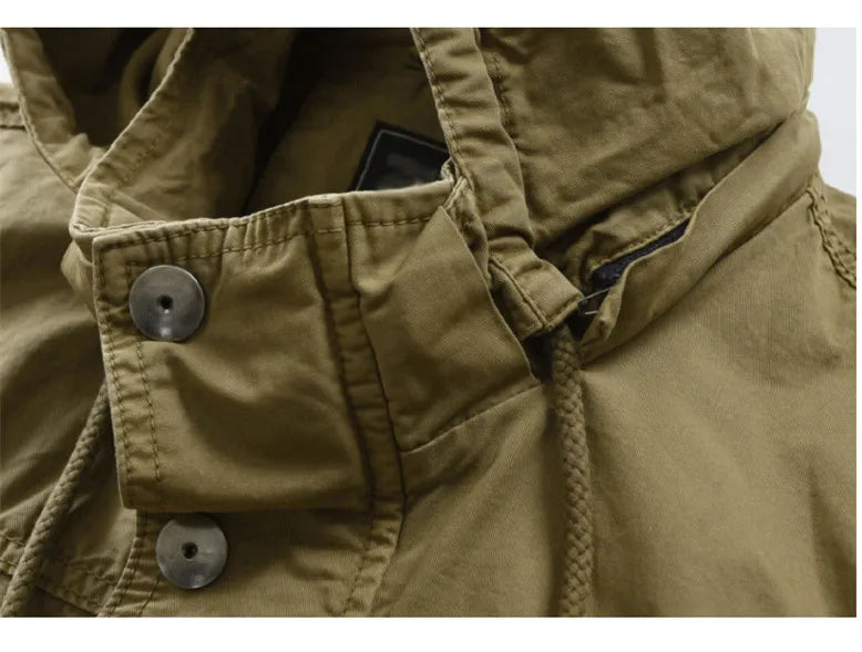 Men’s Casual Cotton Jacket – Daily Spring & Autumn Outerwear with Zipper and Turn-Down Collar