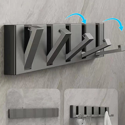 Coat Rack Wall Mount with Hidden HooksDoor and Towel Hooks for Hanging Hats Clothes and Bags in Bathrooms Kitchens and Entryways